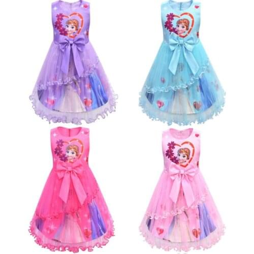 Disney Frozen Girls Dress Kids Christmas Halloween Party Dresses Childrens Elsa Performance Show Clothing