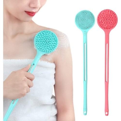 Double-Sided Back Scrubber Bath Brush with Hanging Hole for Shower Exfoliation for Body Cleaning Long Handle
