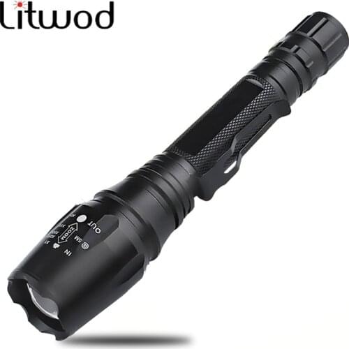 Litwod Z20 V5 CREE XHP50 XM-L2 U3 Ships from Russian Hunting LED Flashlight Torch Zoomable Waterproof Tactical Flashlight Black