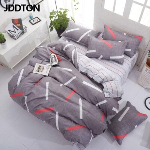 JDDTON Simple Style Bedding Set AB Side Skin-Friendly Bed Set Duvet Cover Sheet Pillowcase Set Fashion Brief Bedclothes BE036