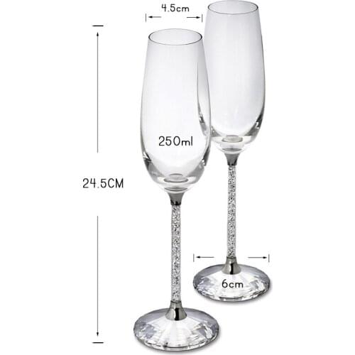 Creative Wedding Wine Glass cup unique Champagne Flutes Crystalline Party Gift Toasting Glass Goblet Crystal Anniversary