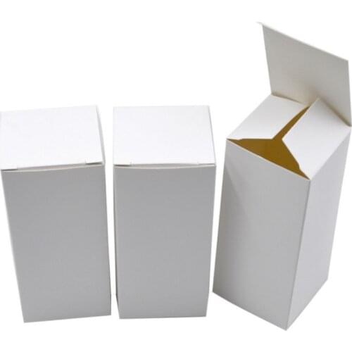 Multi-size White Cardboard Blank Paper Box Cosmetic Universal White Paper Box Folding IDY Gift Box Packaging 50pcs/pack
