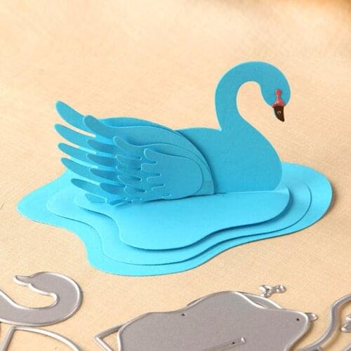 DUOFEN METAL CUTTING DIES 050296 3D Swan set for DIY papercraft project Scrapbook Paper Album greeting card