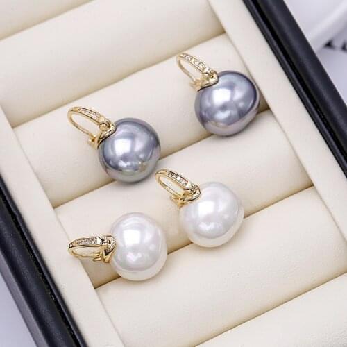 SWOUR Engagement Cute Fashion Pearl Earrings Simple Elegant Design Gift Cubic Zirconia Stone Party Dangle Earrings Women S743