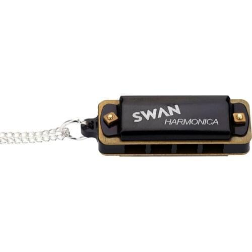 Swan 4 Holes 8 Tones Mini Harmonica Metal Chain Necklace Style High Quality Mouth Organ