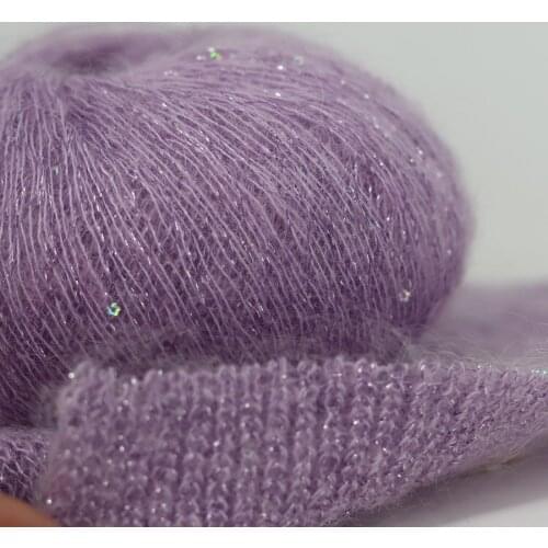 25G Sequins Mohair Yarn Soft Gold Silver Thread Sparkly Thin Wool Yarn for Hand Knitting Silk Thread Fashion Spandex Yarns