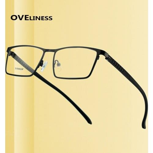 Titanium Alloy male eye glasses frame for men eyeglasses frames Optical Myopia Prescription glasses Metal Full Screwless Eyewear