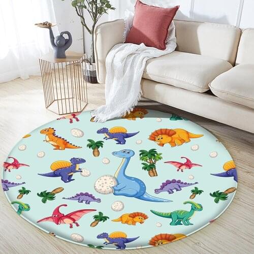 2021 New Good Quality Rug Childrens Flannel Carpet Rug Animal Pattern For Baby Play Round Carpet in the childrens room