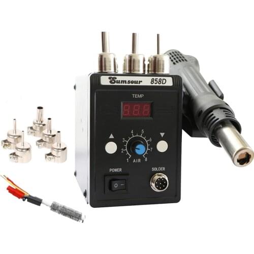 New 858D Soldering Station LED Temperature Adjustable Desoldering Station BGA Rework Soldering Station Repair Welding Tool Kit