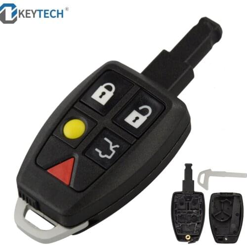 OkeyTech 5 Buttons New Style Replacemet Car Remote Key Shell Case Cover For Volvo S40 S60 S70 S80 V40 V70 XC90 XC70 Insert Blade