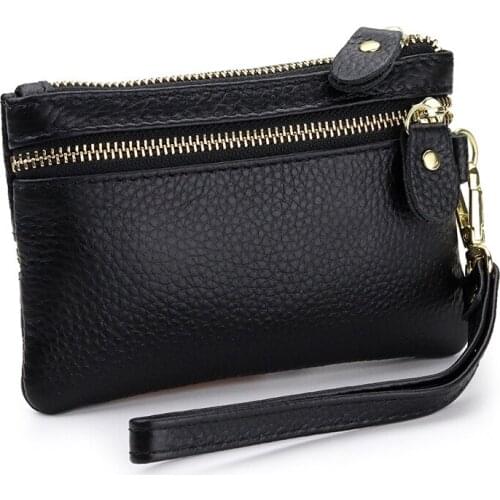 Wholesale Head Cowhide Novelty Wallets Fashionable Key Pack With Zero Bus Card Bag Car Case Pouch Leather Luxury Chain Purses