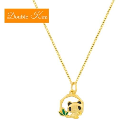Panda Bamboo Pendant Necklace Titanium Stainless Steel Gold Chain Necklace Never fastness Fashion Trendy Women Jewelry Gift