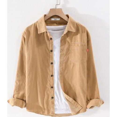 Suehaiwes style 100% cotton long-sleeve casual shirt men brand fashion shirts for men autumn corduroy shirt mens overhemd tops