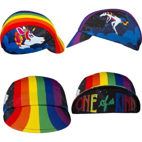 Rainbow One of a Kind Cycling Cap Men And Women Bike Wear Headdress Cycling Hat Caps Road Mountain Bike Race Headwear
