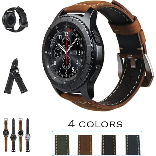 URVOI band for Samsung Galaxy Gear S3 R760 R770 strap crazy horse vintage leather with closure classic design replacement 22mm