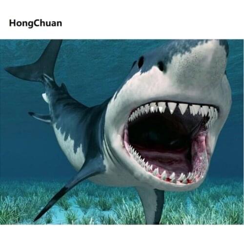 Shark Animal 5D DIY Square/Round Diamond Painting Mosaic Mural Cross Embroidery Handicraft Home Decoration Christmas Gift