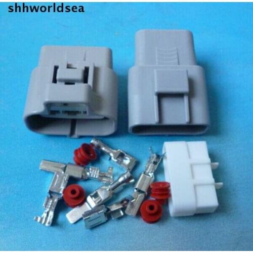 Shhworldsea 3Pin 4.8mm Car Wire connector 3P Auto Waterproof plug,4.8mm Automotive electrical connector for car motorcycle Truck