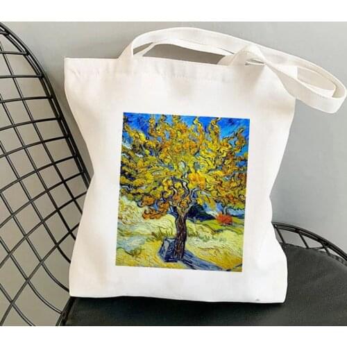 Shopper Vincent Van Gogh Kawaii Bag Harajuku women Shopping Bag Canvas Shopper Bag girl handbag Tote Bag Shoulder Lady Bag