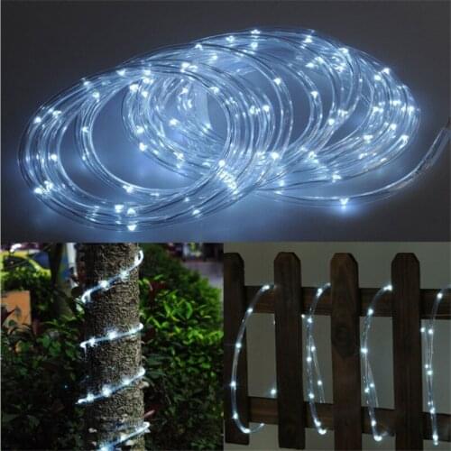 Dimmable 7m/12m/22m/32m LED Outdoor Solar String Lights Fairy Holiday Christmas Party Solar Garden Waterproof Rope Tube Lights