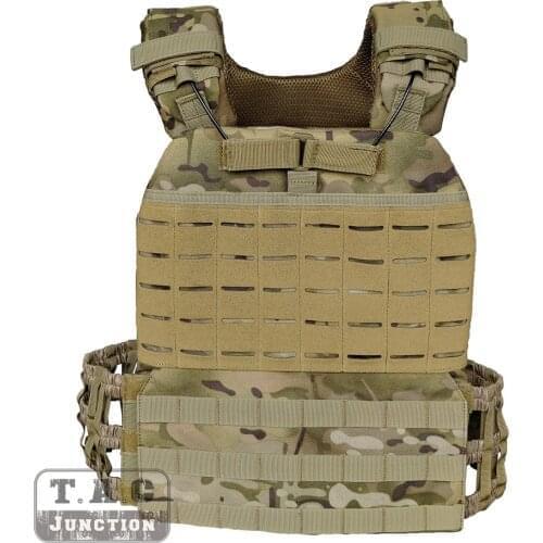 Tactical MOLLE Cross fit Vest Plate Adjustable Heavy Carrier Quick Release Vest For Airsoft Paintball Hunting Multicam