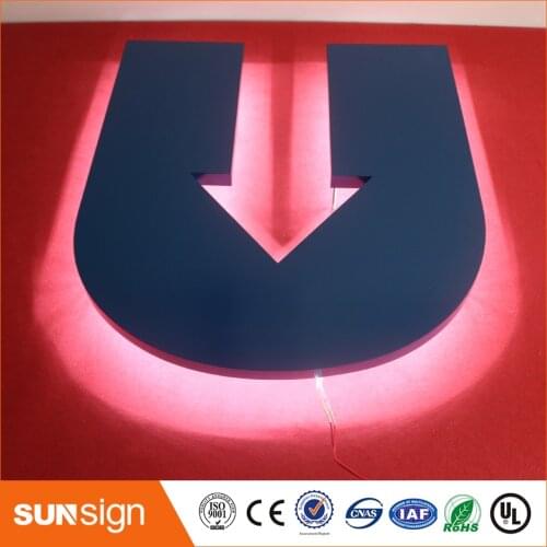 Backlit stainless steel Signage for shop front LED 3D illuminated letters signs for Advertising customized