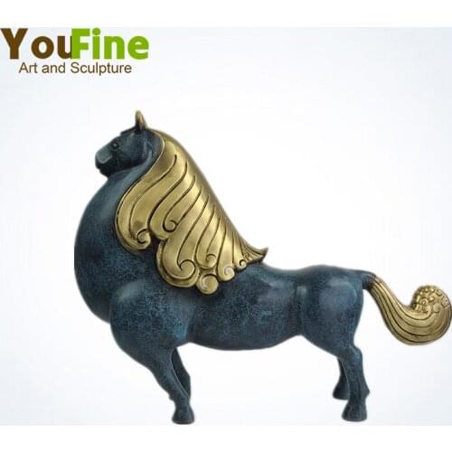 41.5cm Bronze Horse Statue Bronze Horse Sculpture Animal Figurine Statue Finish Horse Sculptures Home Office Desktop Art Decor