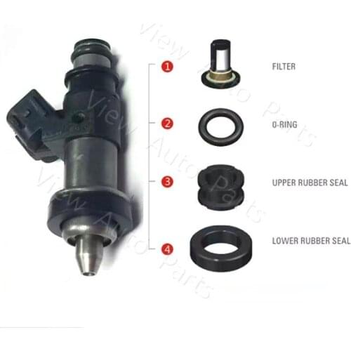 4 Set for Honda Fuel Injector Repair Kits S2000 2.0L L4 2000-2005 FJ799 Micro Filter Rubber seal orings VD-RK-0026