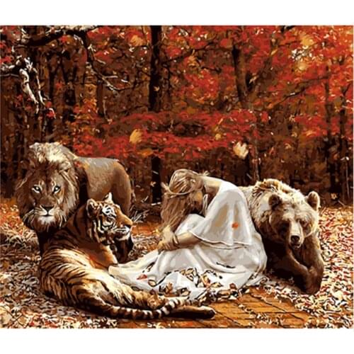 Diamond Painting Women And Animals,the beauty and beast DIY 3D Diamond Embroidery,5D,Cross Stitch,3D,Diamond Mosaic,Decoration