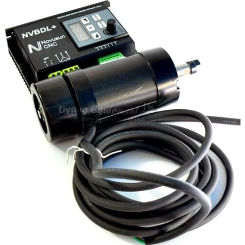 400W Brushless CNC Spindle Motor 48VDC Diameter 55mm 600W Brushless Motor Driver NVBDL+ Without Hall