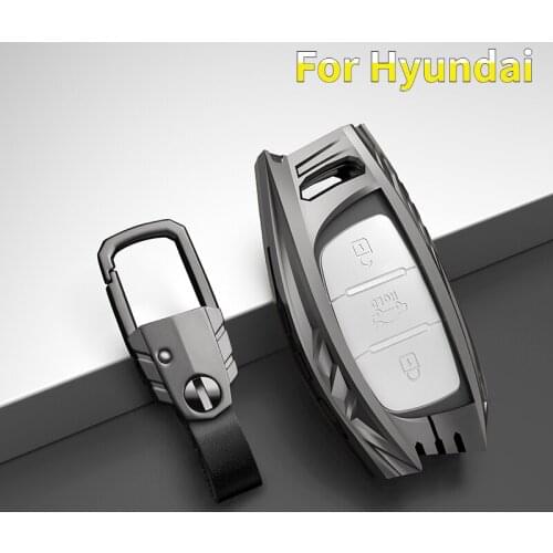 Zinc Alloy Material Key Fob Shell Cover Case for Hyundai Creta I10 I20 Tucson Elantra Santa Fe 2016 2017 2018 Key Case Keychain
