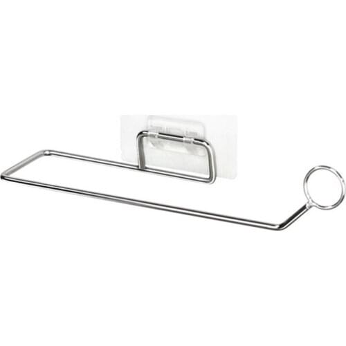 Stainless steel paper towel rack bathroom restaurant free punch storage rack paper roll hanging towel rack