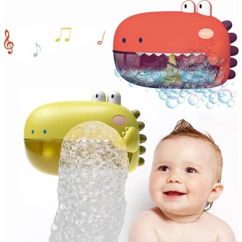 Dinosaur Bubble Maker Baby Music Bath Toy Summer Funny Toddler Pool Swimming Bathtub Soap Machine Bathroom Water Game for Kids