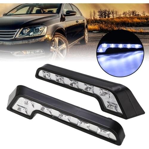 Universal 2pcs 6LED 3W Car Day-time Running Light Waterproof DRL Fog Driving Light White 100LM
