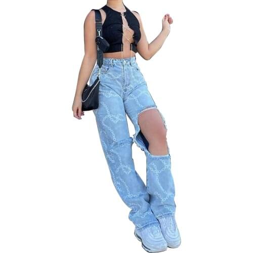 Spring Summer New Womens High Waisted Wide Leg Jeans Straight Casual Baggy Pants Vintage Streetwear Fashion Slim Denim Trousers