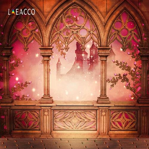 Laeacco Fairytale Castle Palace Arch Scenery Baby Newborn Photography Backgrounds Custom Photographic Backdrops For Photo Studio