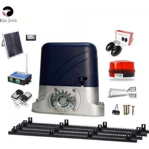 KINJOIN High Quality DC Solar Automatic Sliding Door Opener With 4 Meters Nylon Frame 1 Flash 1 Pair Of Sensors 1GSM5024