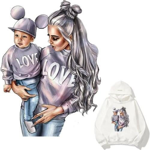 Beautiful Mom Patches For Clothes DIY Washable T-Shirts Heat Transfer Thermal Stickers Fashion Parent-Child Iron On Appliqued