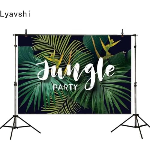 Lyavshi Jungle Party Tropical Photography Backdrops Summer Palm Tree Leaves Birthday Poster Baby Portrait Photo Backgrounds
