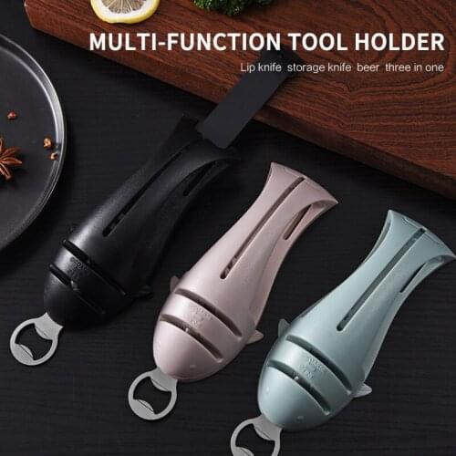 3 In 1Multifunction Knife Holder Sharpener Bottle Opener Extendable Design For Household Kitchen Knife Sharpener Accessories