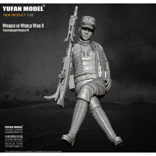 1/35 Yufan model Resin Model Tank soldier beauty self-assembled YFWW-2067-2