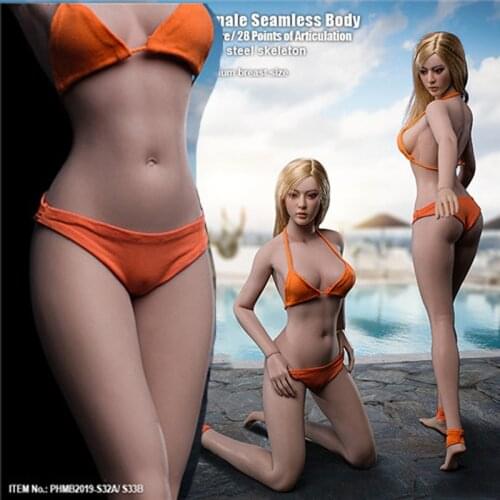 1/6 Scale TBLeague PHMB2019-S32A/S33B Female Body Figure Pale/Suntan Skin Medium Breast Seamless Body Figure Super Flexible