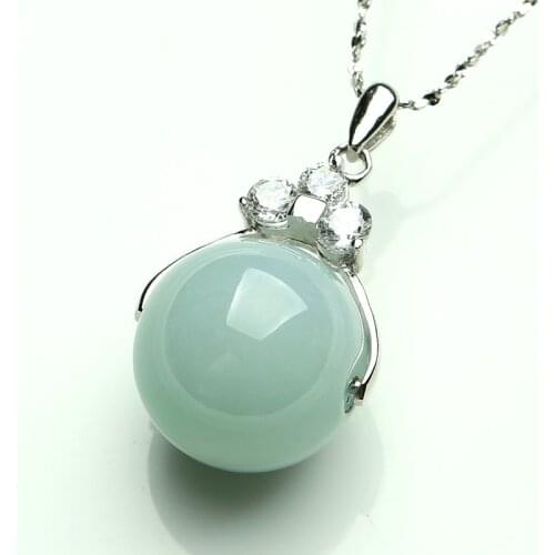 Natural Chinese HeTian White Jade Bead Pendant Beautiful 925 Silver Necklace Fashion Charm Jewelry for Men Women Gifts