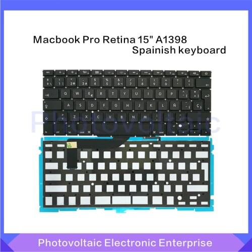 New Spain Spainish Keyboard with Backlight For MacBook Pro Retina 15" A1398 2012-2015