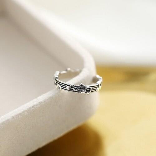 Musical Note Open Rings For Women Teen Girls Adjustable Korean Fashion Geometric Hot Student Friendship Gifts Jewelry BOYULIGE