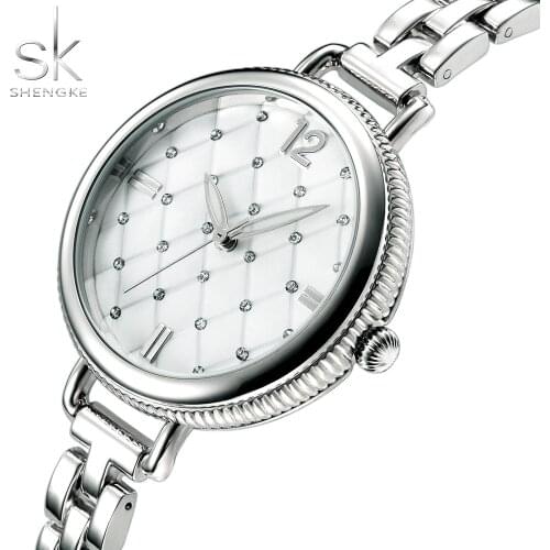 SK Top Brand Luxury Women Watch SHENGKE Ladies Watches Lady Wristwatch Crystal Design Dial Female Clock Rhinestonel Watches 2020