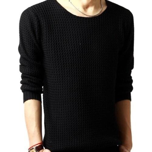 Mens Sweater Spring autumn Casual mens Slim Solid color Pullover High Quality O-Neck Breathable Mens Sweater Oversize 4XL