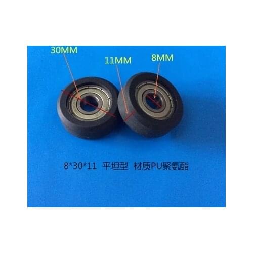 High quality polyurethane PU coated ball bearings 608zz embedded bearing Total Diamater: 8*30*11mm