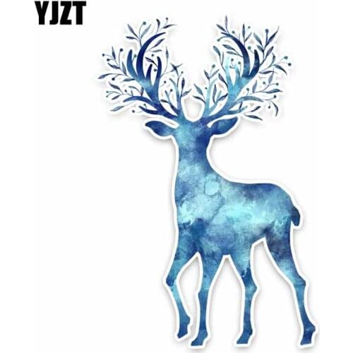 YJZT 16CM*10.5CM Watercolor Animal Deer Beauty PVC Car Sticker Decal C29-0773