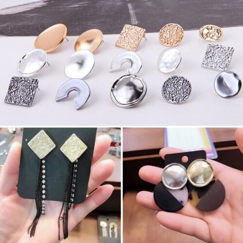 DIY handmade Jewelry Accessories Agnite gun black rear hanging geometric shape earrings ear needle material