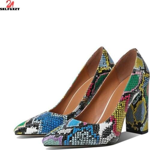 SKLFGXZY European American New Styles Women Sexy Color High Heels Pointed Womens Shoes Party Boa Pumps